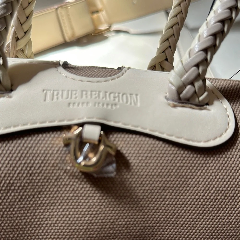 True Religion Beige and Cream Women's Bag